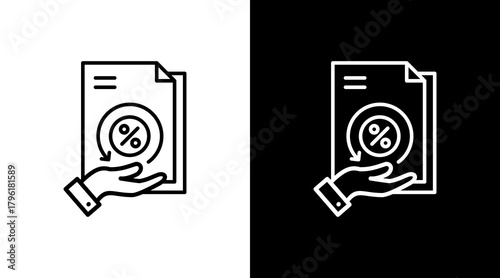 Tax Refund  White Icon Set Design