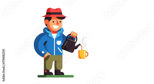 A Person Pours Freshly Brewed Coffee Into a Delightful Yellow Mug for a Morning Ritual