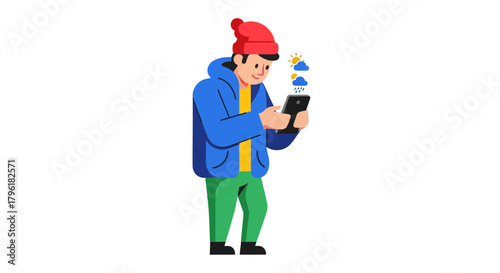 A Person Using Weather Application to Check Outside Elements and Conditions
