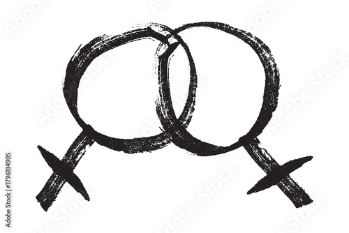 Hand drawn lesbian identity sign Symbol used to represent sex and gender