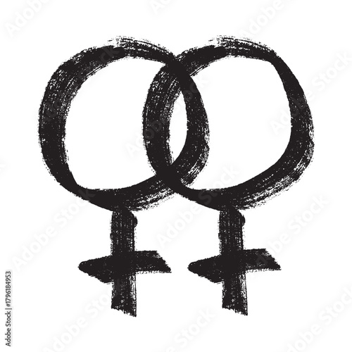 Hand drawn lesbian identity sign Symbol used to represent sex and gender