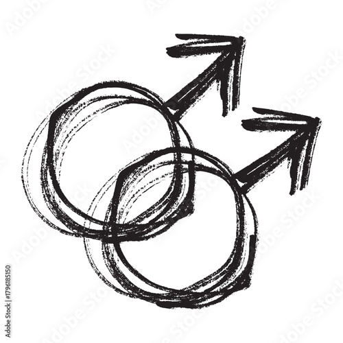 Hand drawn homosexual identity sign Symbol used to represent sex and gender