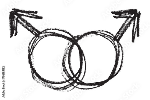 Hand drawn homosexual identity sign Symbol used to represent sex and gender