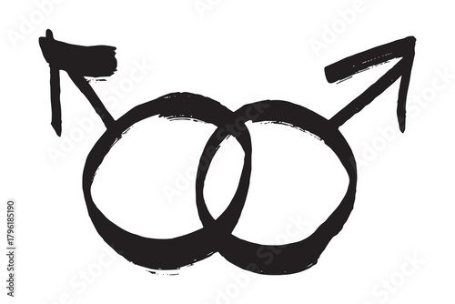 Hand drawn homosexual identity sign Symbol used to represent sex and gender