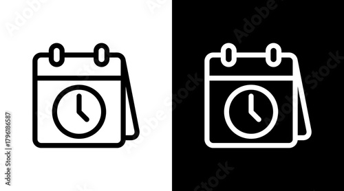 Calendar With Icon Set Design