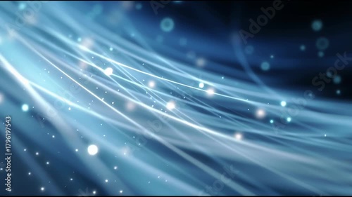 Dynamic abstract blue gradient background with an ethereal light wave. serene, elegant flow creates futuristic motion for fantasy wallpaper