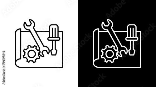 Prototyping Tools  White Icon Set Design