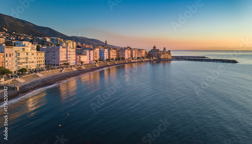 Wallpaper Mural Coastal City Skyline at Sunset Aerial View Torontodigital.ca