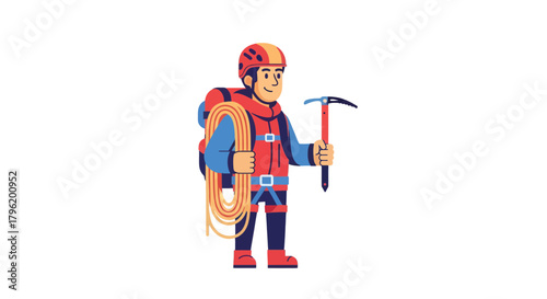 Adventurer Displaying Climbing Gear Ready For An Exciting Journey With The Essential Tools