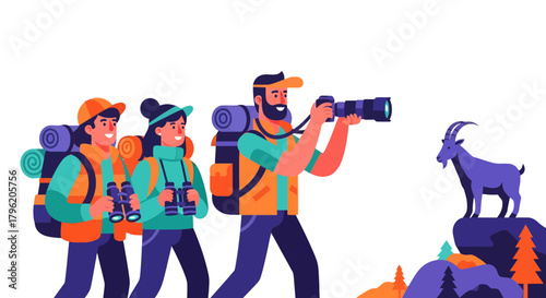 Adventurous Explorers Capture Amazing Wildlife Moments On A Mountain Expedition