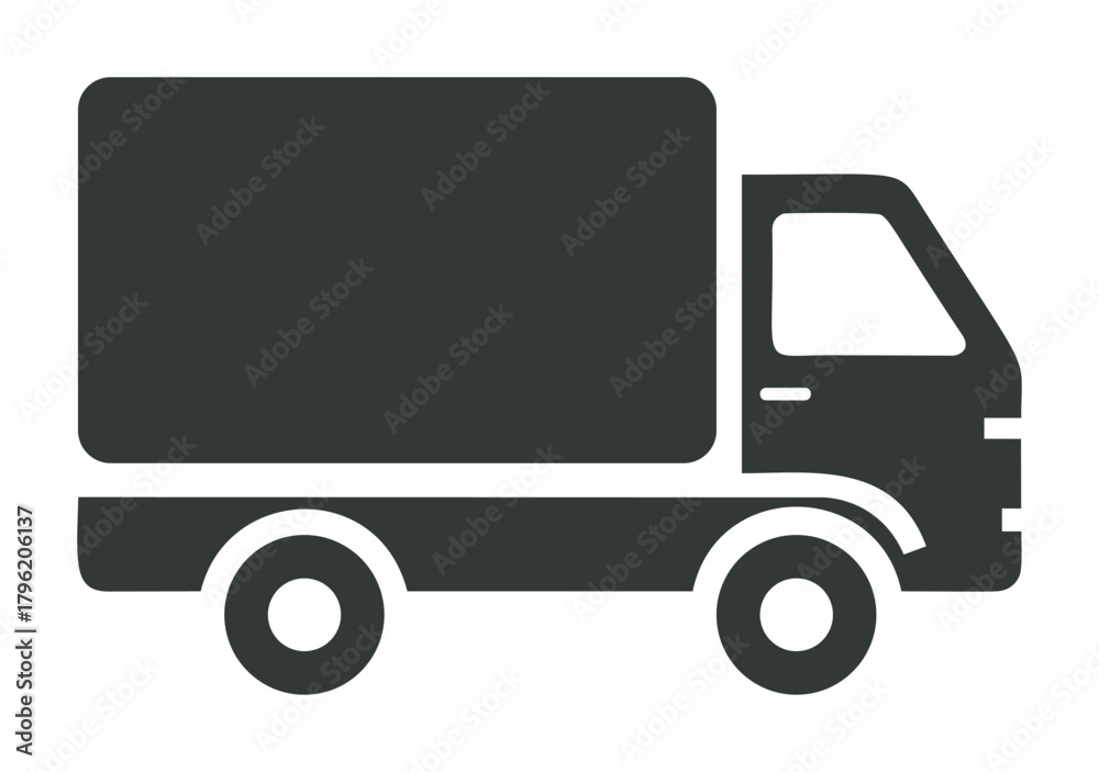 Fototapeta premium Truck icon vector, bold silhouette style, side view simple cargo vehicle — stock vector