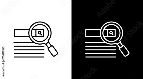 Search Engine Optimization  White Icon Set Design