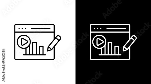 Content Marketing  White Icon Set Design