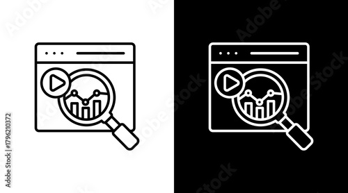 Video Marketing  White Icon Set Design
