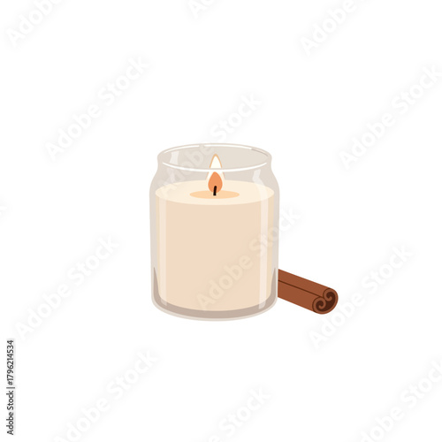 Cozy Candle with Cinnamon Aromatic Ambiance for Relaxation and Comfort with a Warm Glow