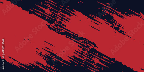 Bold Red Brush Stroke Across Deep Navy Background, Abstract Art for Modern Design and Branding eps10