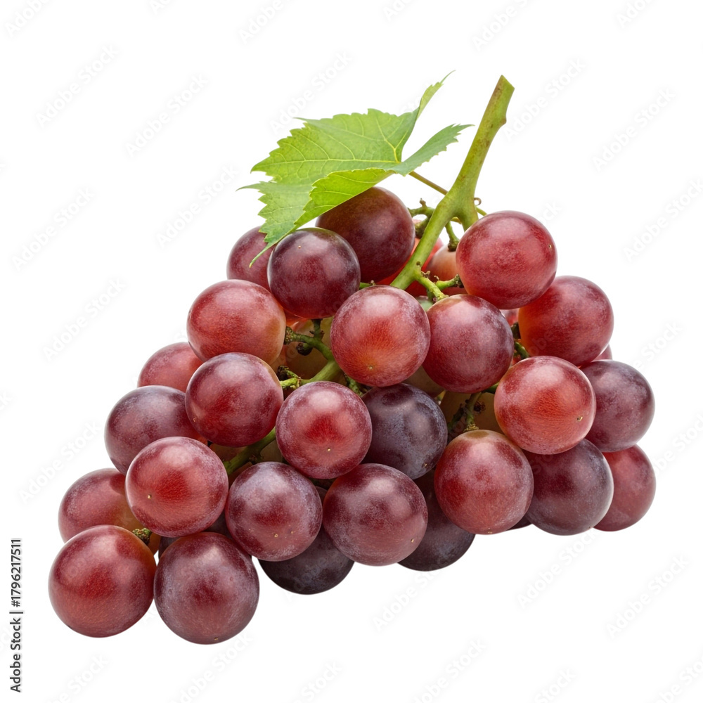 Fototapeta premium Juicy Red Grapes Bunch Isolated for Food Design 