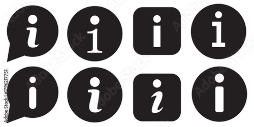 information icon set. info button. info symbol flat style. Information icon collection. Info icons Info Point Icon Black. Help Logo. Info simple set vector icon