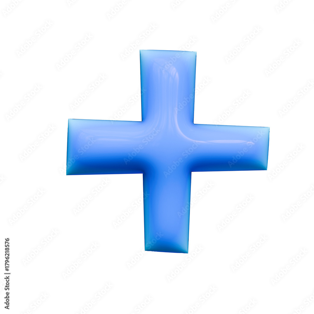 Fototapeta premium Alphabet number and symbo 3d render word Sky Blue Glossy Bubble Form