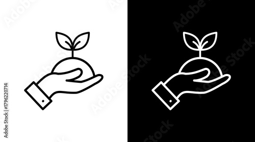 Save The Planet White Icon Set Design