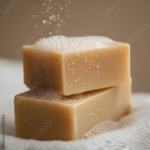 Bar Of Soap Isolated Soft Natural Tone Background Design