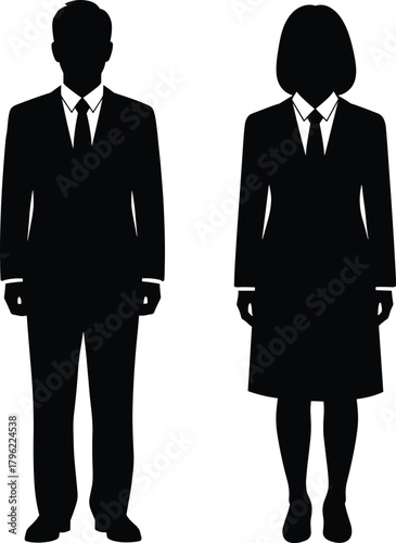 Untitled-2 [Recovered]Business silhouettes, professional man and woman, office people, corporate attire, teamwork illustration, formal clothing, executive staff, company workers, business 