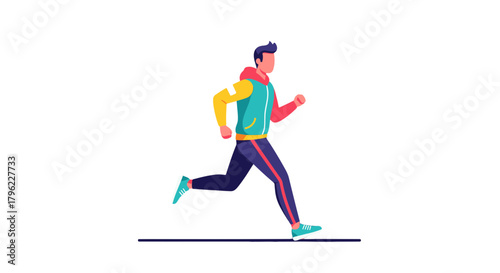 Animated Runner In Full Motion Demonstrating Athleticism, Energetic Lifestyle and Modern Design