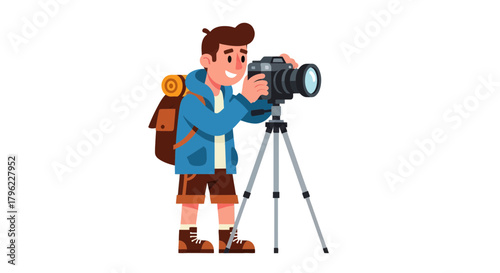 Adventurous Photographer Capturing Stunning Images During An Exciting Outdoor Journey