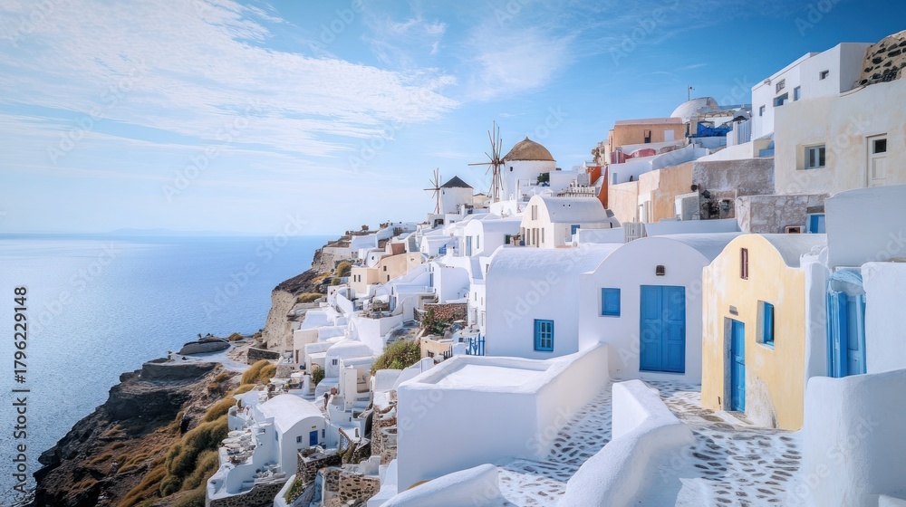 Obraz premium Santorini cliffside village