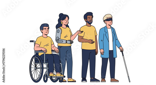 Celebrating the International Day of Persons with Disabilities, this illustration highlights diverse individuals, emphasizing unity, empowerment, and a supportive community for all