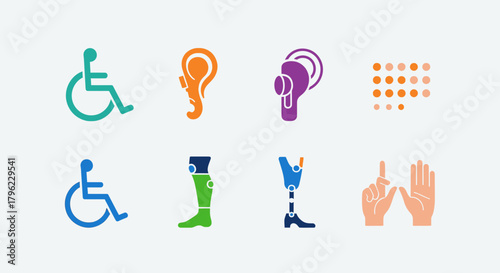 Celebrating International Day of Persons with Disabilities Inclusion and Accessibility Icons