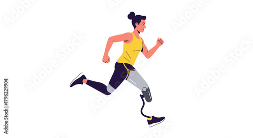 Celebrating International Day of Persons with Disabilities with a Determined Athlete Running with a Prosthetic Leg