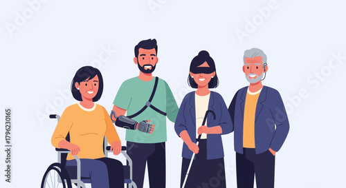 A diverse group of people celebrating the International Day of Persons with Disabilities, promoting inclusion and accessibility