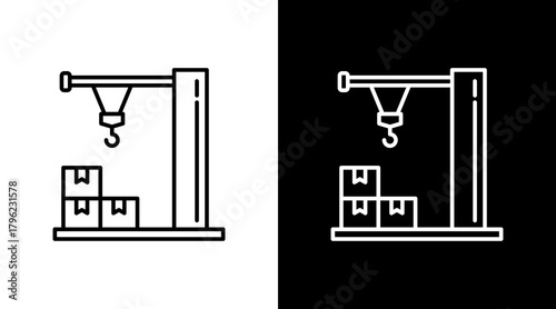 Crane  White Icon Set Design