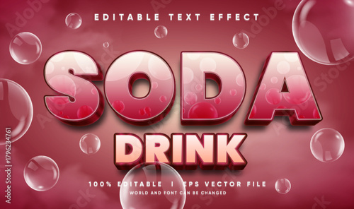 soda drink vector text effect with modern style