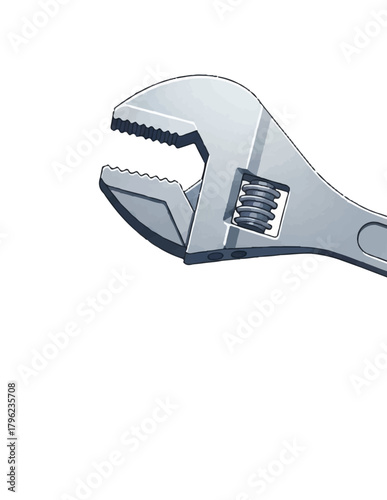 Adjustable Wrench Isolated: A close-up shot of a meticulously crafted adjustable wrench, a symbol of precision, reliability, and the essential tools of construction, set against a backdrop.