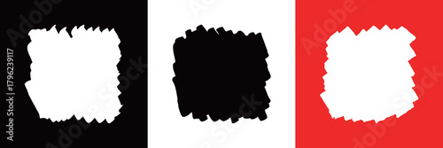 落書きタッチの正方形・図形素材