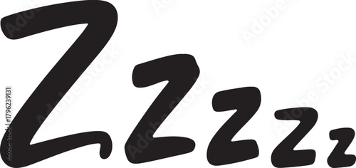 Sleep, sleeping text with z letter design, snoring sign graphic concept for bed