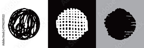 落書きタッチの丸い図形素材