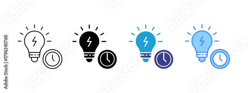 Energy Efficiency  icon set multiple style collection