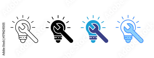 Electrical Service icon set multiple style collection