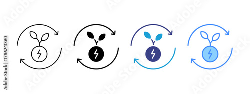 Sustainable Energy icon set multiple style collection