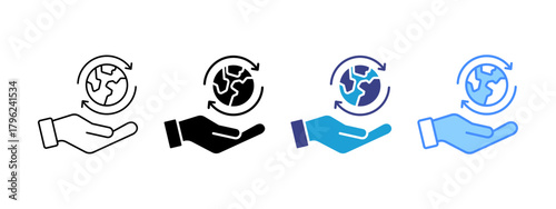 Save The Planet icon set multiple style collection