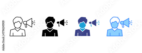 Influencer icon set multiple style collection