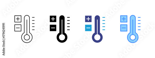 Temperature icon set multiple style collection