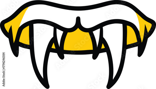 Stylized vampire fangs icon design