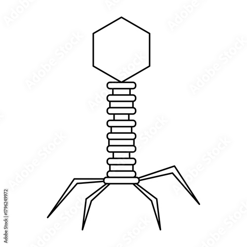 bacteriophage virus. Three dimensional render of bacteriophage viruses
