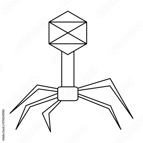 bacteriophage virus. Three dimensional render of bacteriophage viruses
