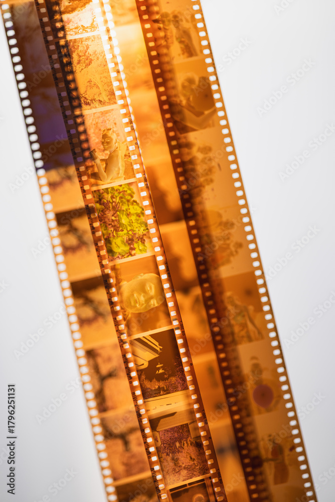 Fototapeta premium Orange 35mm filmstrips
