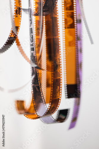 Photography Dangling 35mm filmstrips texture